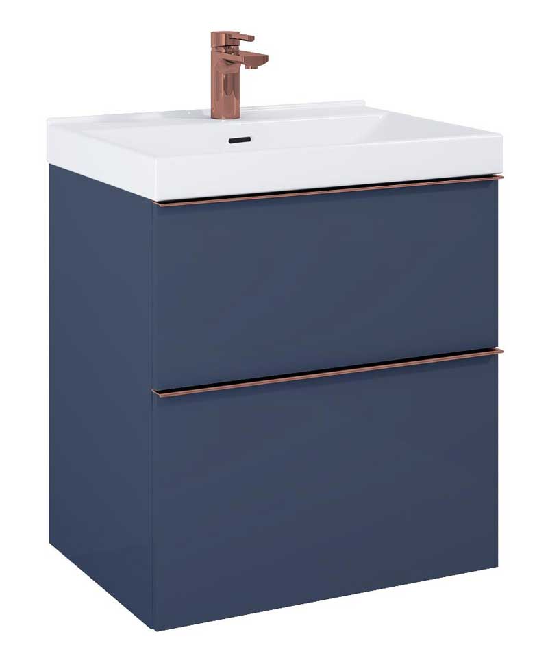 Elita Look Navy Blue Matt Szafka Podwójna Z Umywalką Piazza 60 cm (168573+145710)